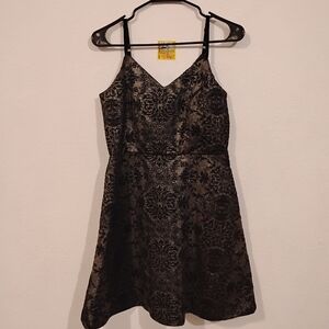 Maurices Black Demask Flock Velvet Dress